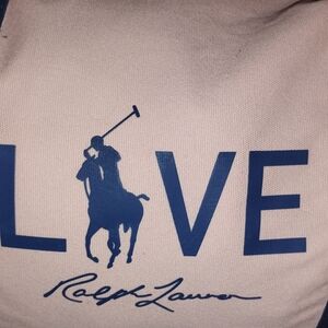 Polo Ralph Lauren Fragrance Promo Bag Pink Canvas Duffle w/ Navy Handles | LOVE